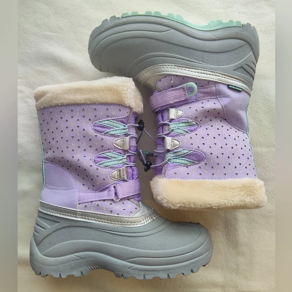Jambu Kid Lilac & Aqua Nydia Snow Boots Size 5M